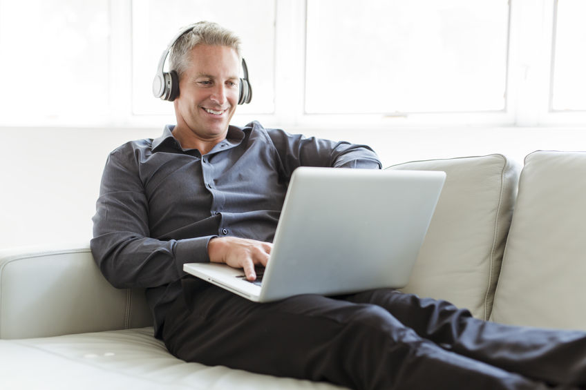 Man taking Online Hearing Test