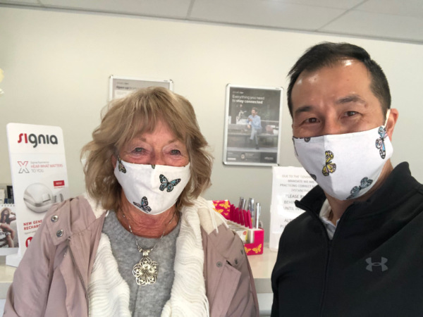 wearing face mask Audiology Michael Wong and Sandra